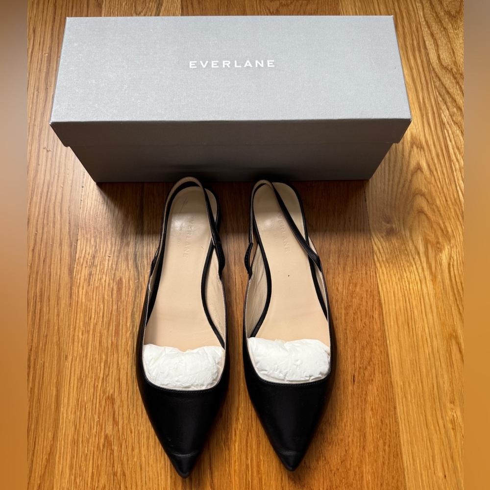 Everlane The Editor Black Sling-Back Flats